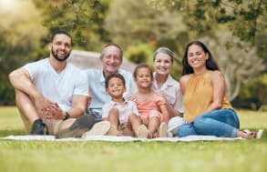Happy Family at Nature Park